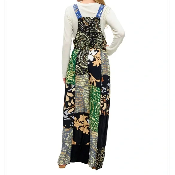 Yak & Yeti 25696 Overall Boho Floral Patchwork.  Various Sizes Available. 🌸🌸 - Picture 2 of 4